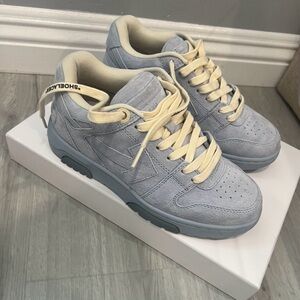 Off White Blue Sneakers Suede